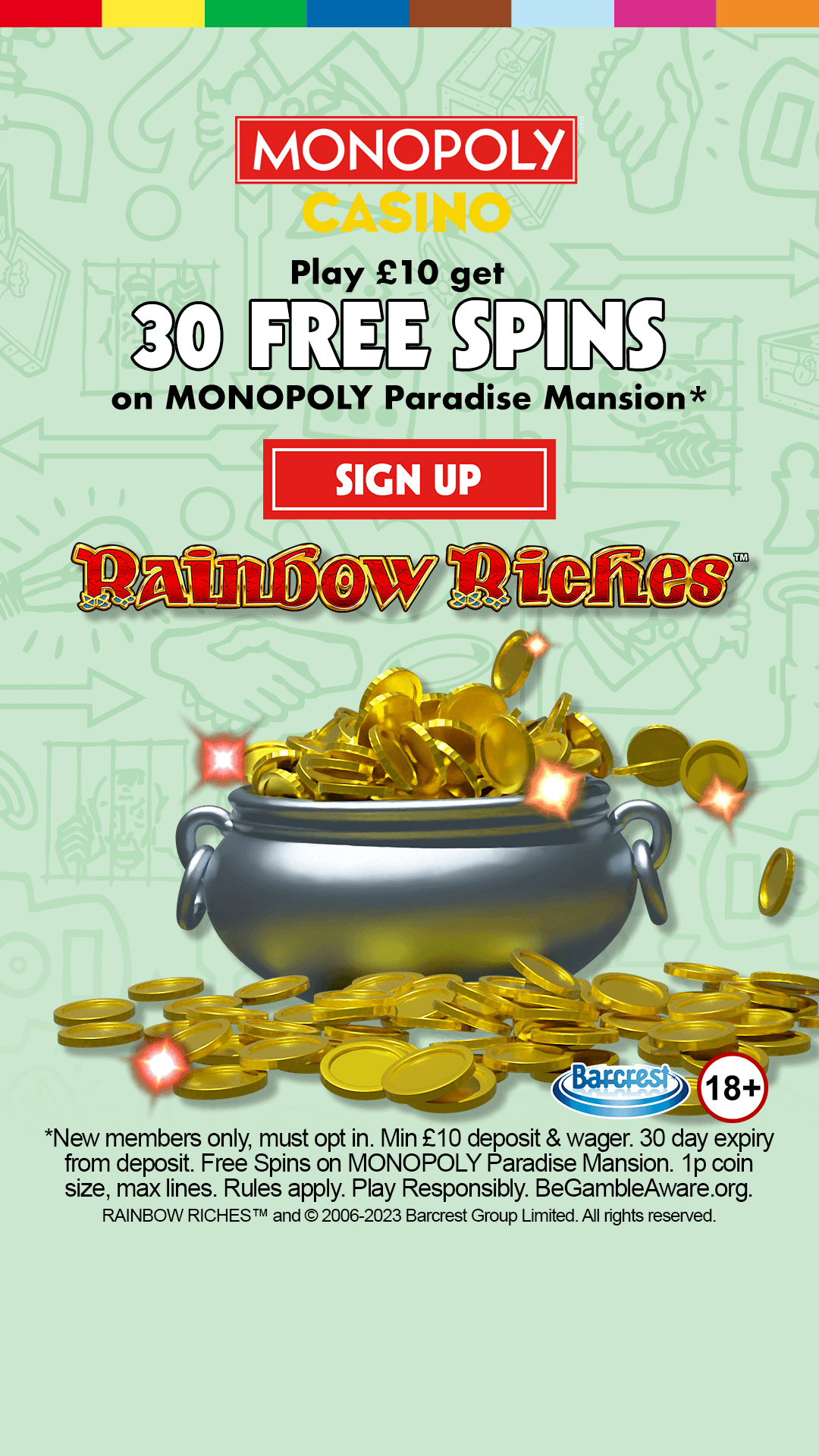 Rainbow Riches Casino Reduced Slots Ad